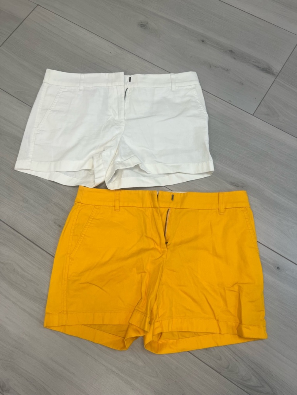 J.Crew 2 Pack BUNDLE Sz 8 White & Yellow Preppy Coastal‎ Grandma Summer Classic